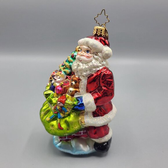 Christopher Radko Santa Claus Christmas Tree Ornament Glass Blown Chimney Scene - Picture 14 of 16